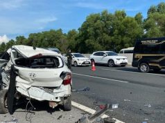 2 ô tô con va chạm ở làn dừng khẩn cấp, cao tốc Hà Nội – Hải Phòng qua huyện Gia Lộc lại ùn tắc