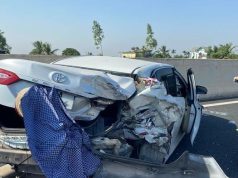 3 ô tô va chạm trên cao tốc Hà Nội – Hải Phòng đoạn qua huyện Thanh Hà, 3 người bị thương