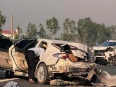 Tai nạn 3 xe ô tô trên cao tốc Hà Nội – Hải Phòng, 4 người bị thương