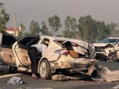 Tai nạn liên hoàn trên cao tốc Hà Nội – Hải Phòng, 3 ô tô biến dạng