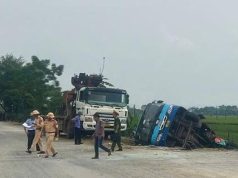 Thông tin chính thức vụ TNGT giữa ôtô buýt với xe tải khiến 3 người bị thương tại Hà Nội