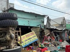 Xe ben gây tai nạn liên hoàn trên Quốc lộ ở Quảng Ngãi